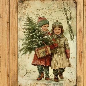 Tin Metal Holiday Signs Home Decor Wall
8x12